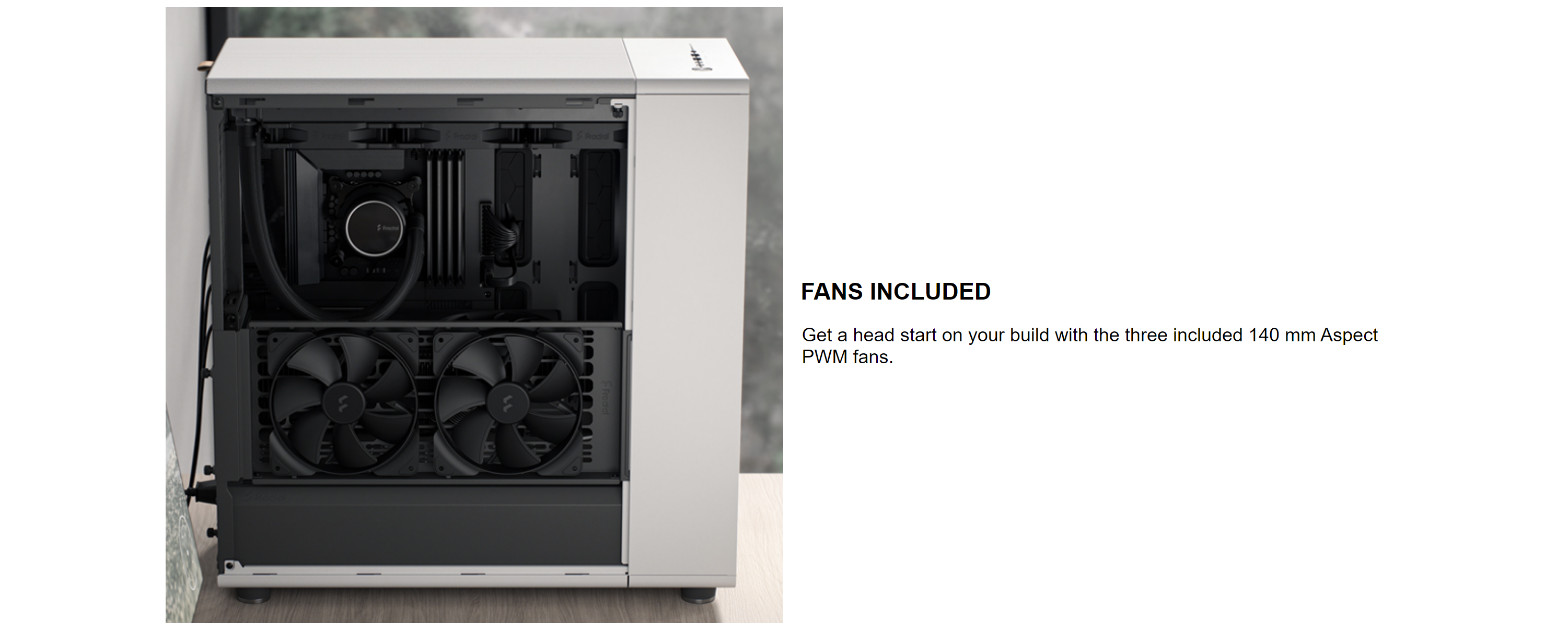 A large marketing image providing additional information about the product Fractal Design North XL Full Tower Case - Charcoal Black - Additional alt info not provided